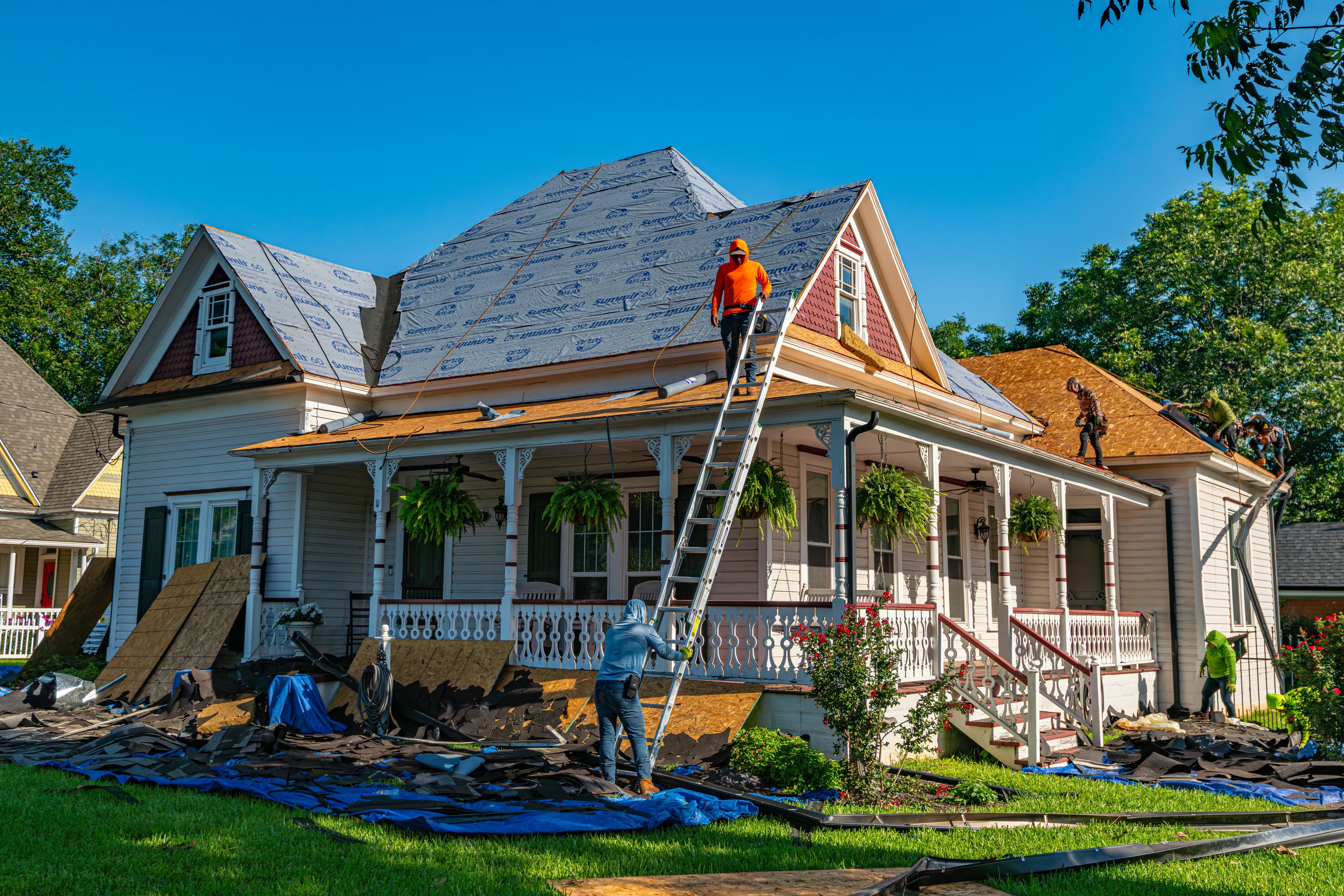 A freshly installed roof